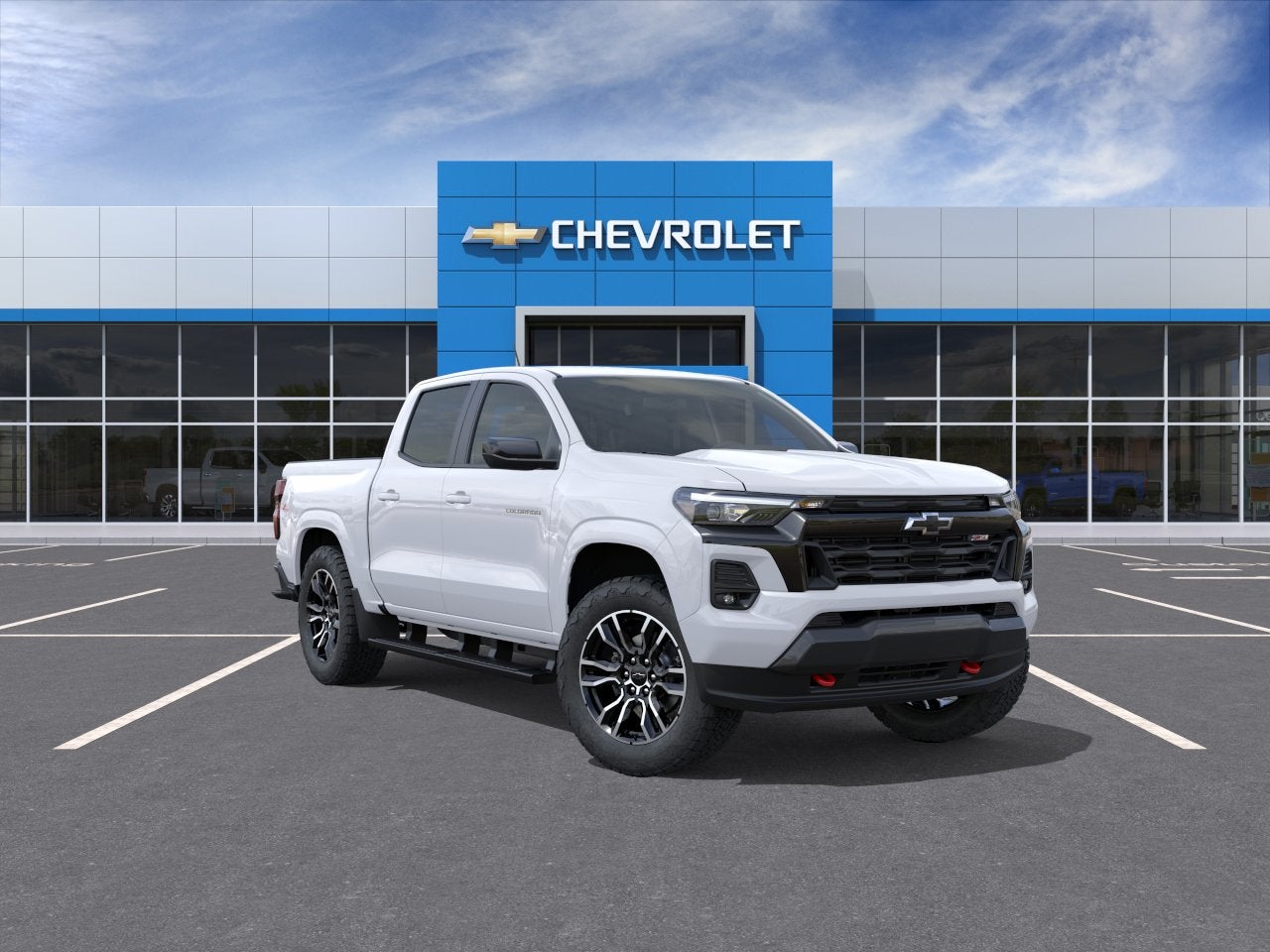 2026 Chevrolet Colorado Z71 in Summit White — front three-quarter view