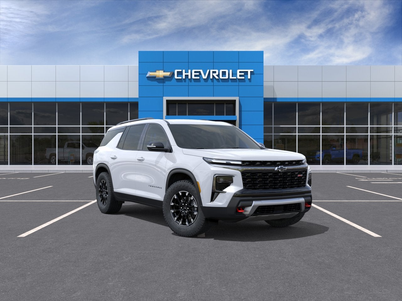 2026 Chevrolet Traverse Z71 in Polar White Tricoat — front three-quarter view