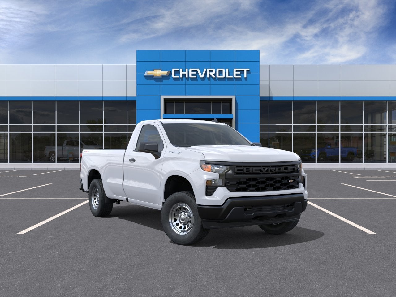 2026 Chevrolet Silverado 1500 WT in Summit White — front three-quarter view